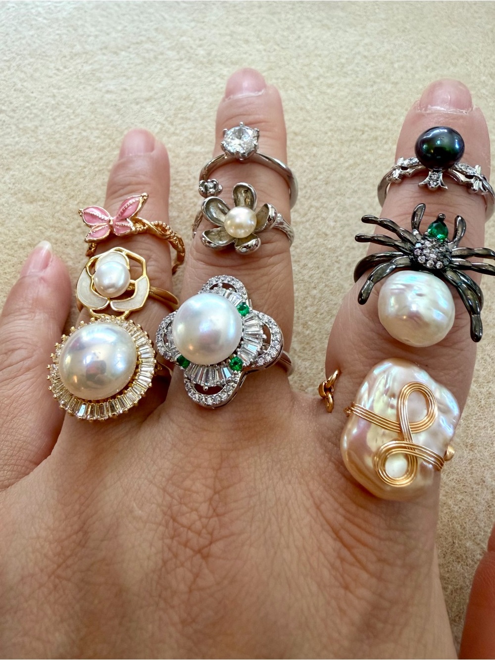 Fashion Pearl Rings - Multi-Color Pearl Rings - Picture 5 of 5
